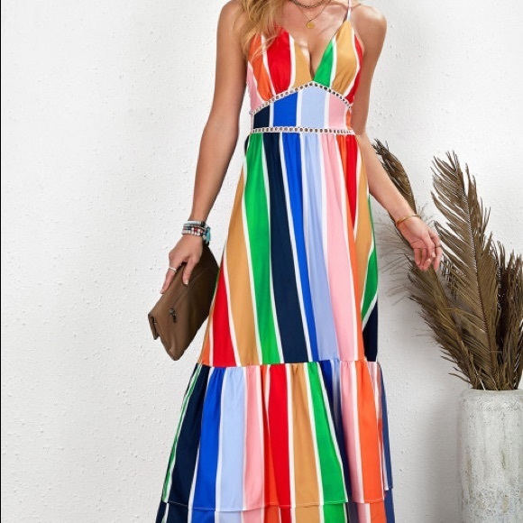 Multicolored striped dress - Picture 2 of 7